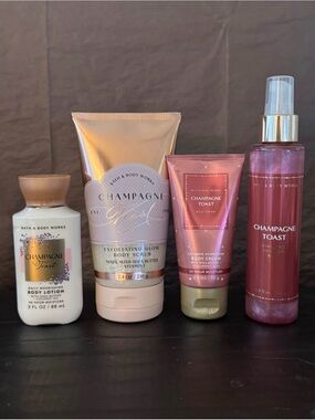 Bath & Body Works champagne toast body care set (4 ct)
